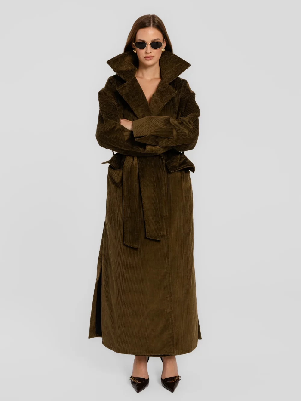 Płaszcz Area sztruks Zielony